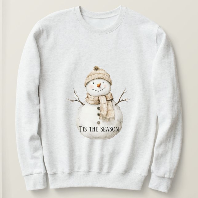 Sweatshirt Joyeux Noël Bonhomme de Neige (Design devant)