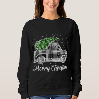 Sweatshirt Joyeux Noël Buffalo Camion Arbre noir et blanc