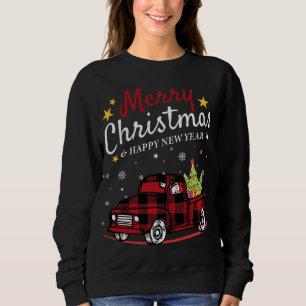 Sweatshirt Joyeux Noël Buffalo Camion Snowman Tree Red Pla