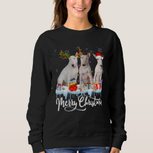 Sweatshirt Joyeux Noël Bull Terrier Chien Père Noël Lumière R