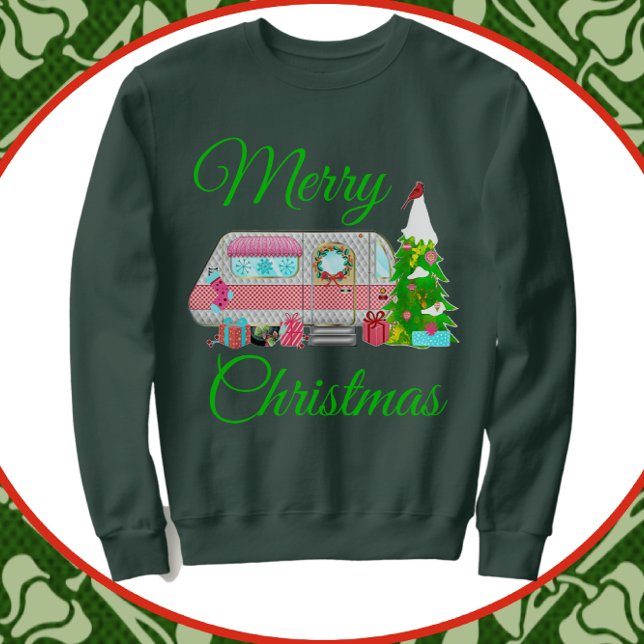 Sweatshirt Joyeux Noël Camper Vintage Trailer (Créateur téléchargé)