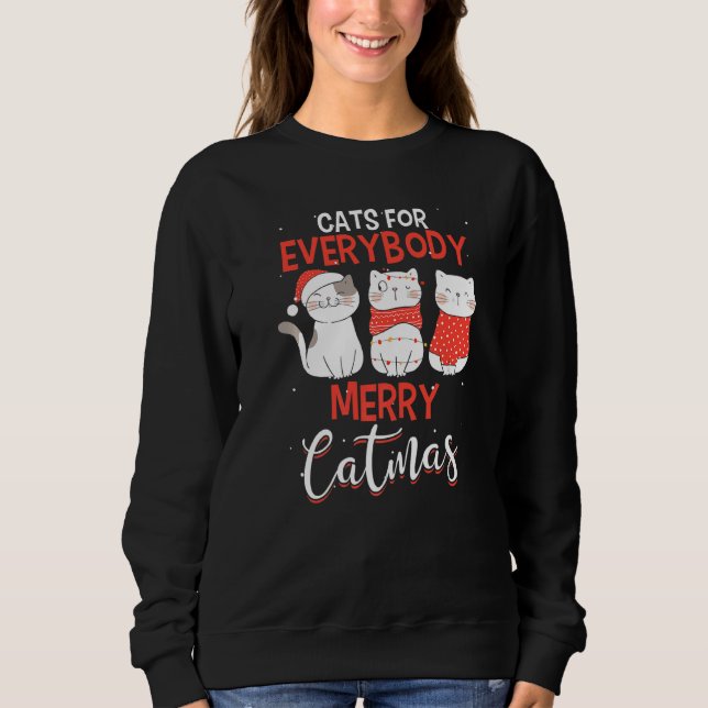 Sweatshirt Joyeux Noël Catmas Chats Pour Chat (Devant)