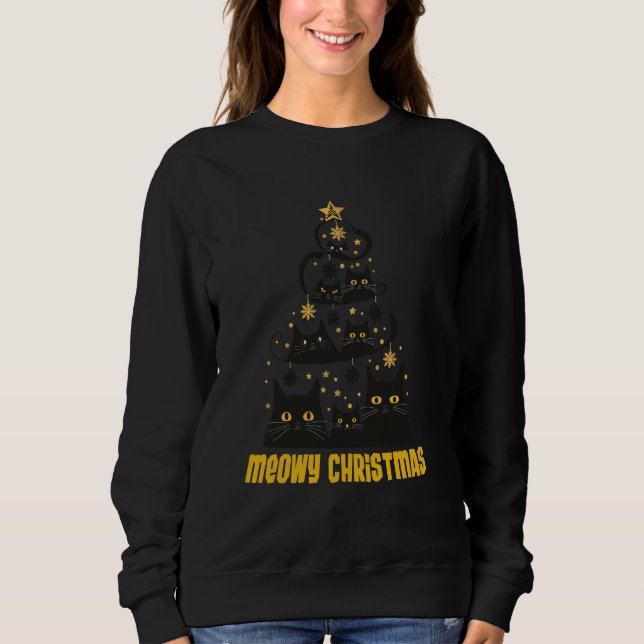 Sweatshirt Joyeux Noël Chat Catmas Mignon Chatons Chats Père  (Devant)