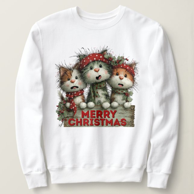 Sweatshirt Joyeux Noël Chats (Design devant)