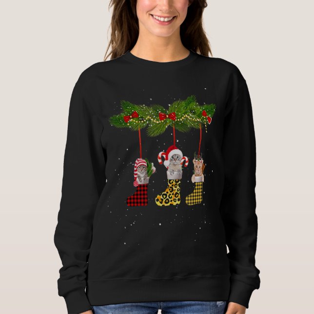 Sweatshirt Joyeux Noël Chaussettes de chat Leopard Buffalo St (Devant)