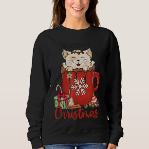 Sweatshirt Joyeux Noël Chemise Amoureux de les chats Xmas Tee