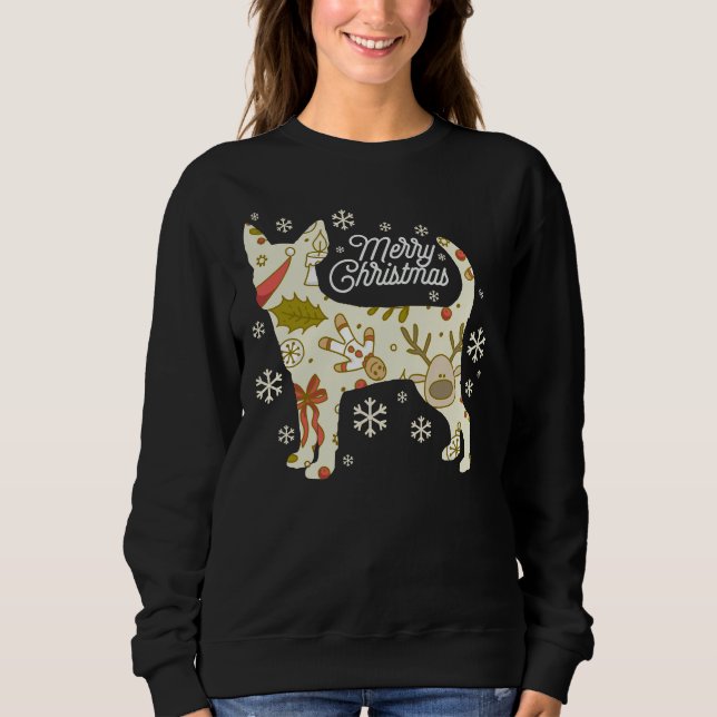 Sweatshirt Joyeux Noël Chihuahua (Devant)