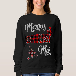 Sweatshirt Joyeux Noël Chrétiens Cadeaux Buffalo Plaid Paj