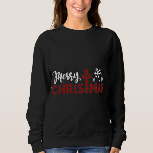 Sweatshirt Joyeux Noël Chrétiens Cadeaux Plaid Buffalo Paj