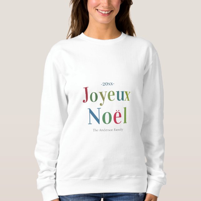 Sweatshirt Joyeux Noel coloré Noël français (Devant)