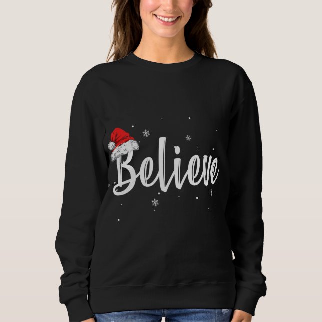 Sweatshirt Joyeux Noël Croire en Père Noël Correspondant Fa (Devant)