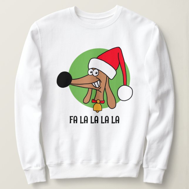 Sweatshirt Joyeux Noël Dachshund (Design devant)