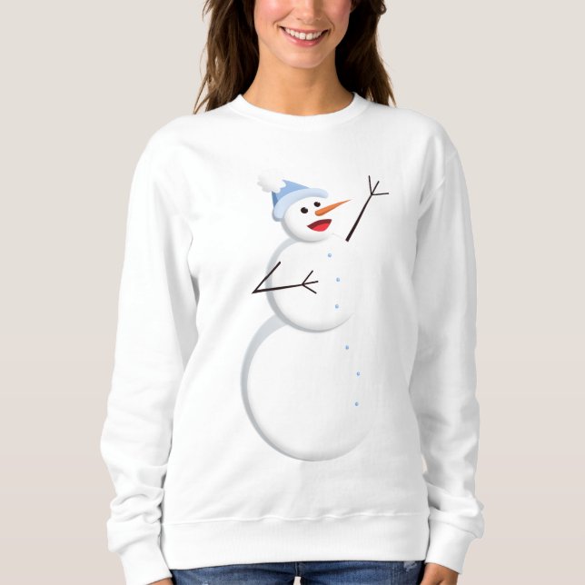 Sweatshirt Joyeux Noël de bonhomme de neige (Devant)
