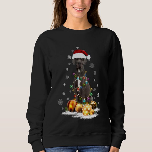 Sweatshirt Joyeux Noël de Chien Danse Père Noël Reindee (Devant)