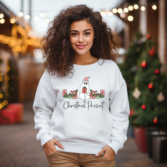 Sweatshirt Joyeux Noël drôle et mignon (Cute Funny Simple Humorous Ghost Of Christmas sweatshirt)
