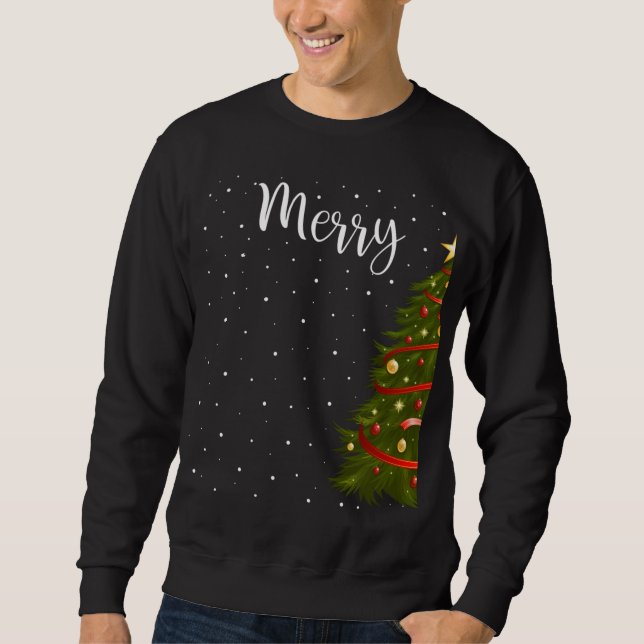 Sweatshirt Joyeux Noël Drôle Noël Arbre de Noël Couples (Devant)
