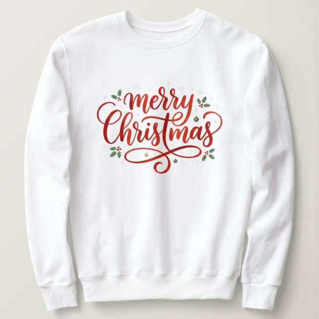 Sweatshirt Joyeux Noël Élégant Festif  (Design devant)