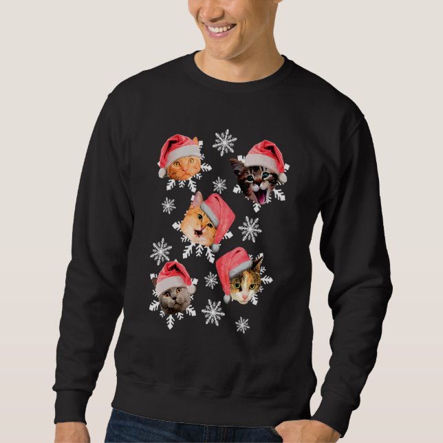 Sweatshirt Joyeux Noël feux de pyjama de Noël (Devant)