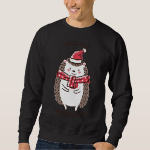 Sweatshirt Joyeux Noël Funny Mignonne Hérisson Santa Hat Star