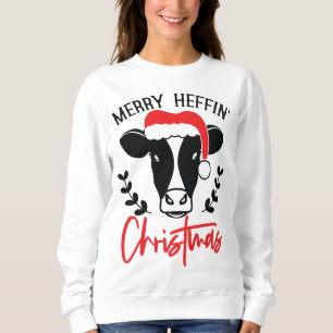 Sweatshirt Joyeux Noël Heffin Fantaisie de vache folle Noël