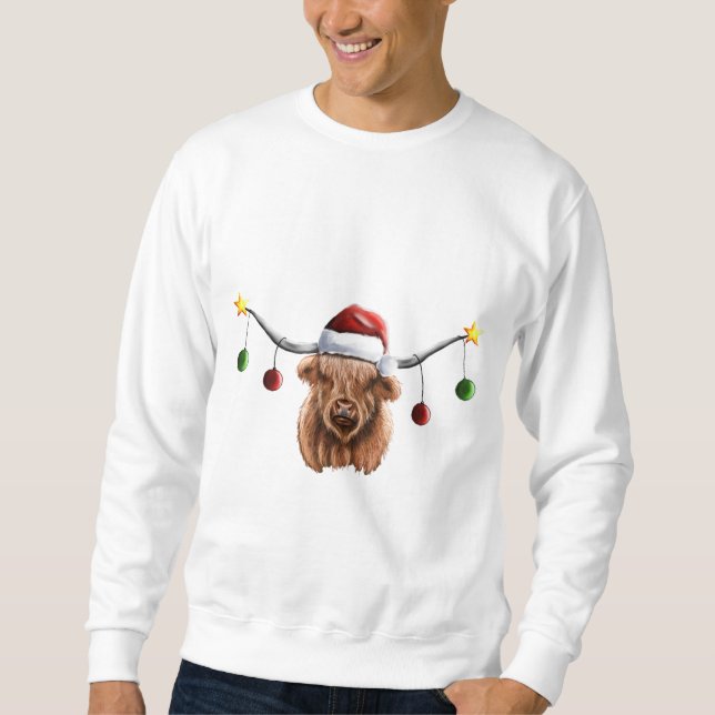 Sweatshirt Joyeux Noël Hielan Coo (Devant)