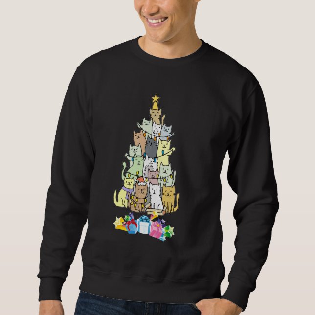 Sweatshirt Joyeux Noël Hommes Femmes Enfants Drôle Chat Chris (Devant)