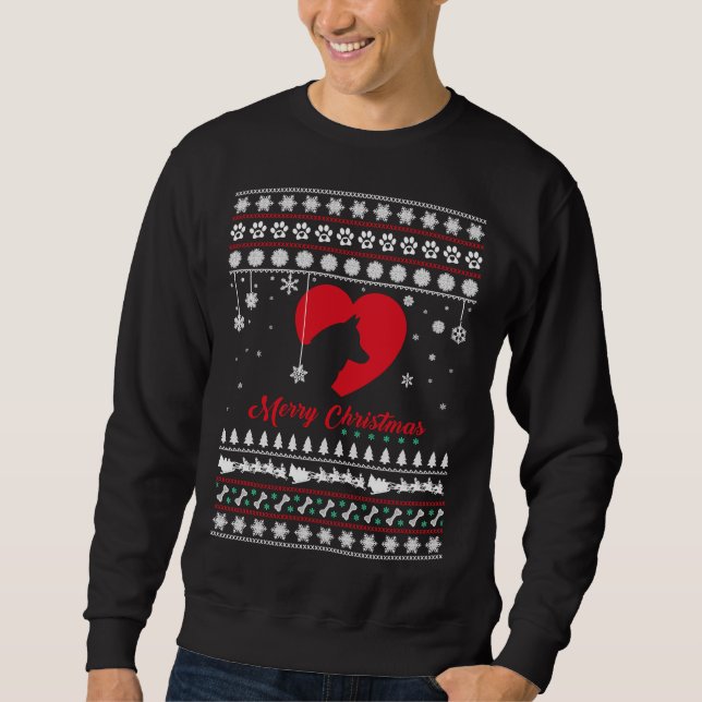 Sweatshirt Joyeux Noël Husky Heart Silhouette (Devant)