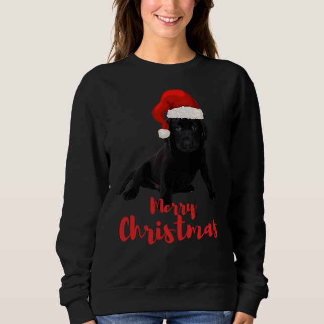 Sweatshirt Joyeux Noël Labrador Black Labrador (Devant)