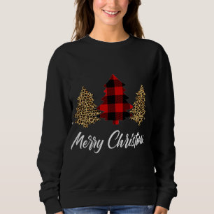 Sweatshirt Joyeux Noël, le buffle léopard a plaid Noël à