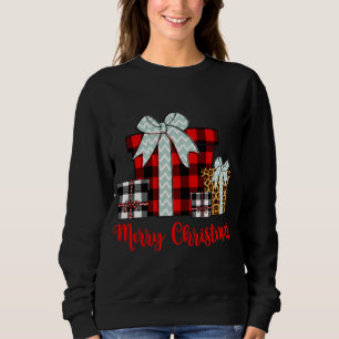 Sweatshirt Joyeux Noël Leopard Buffalo Plaid Christmas Pr