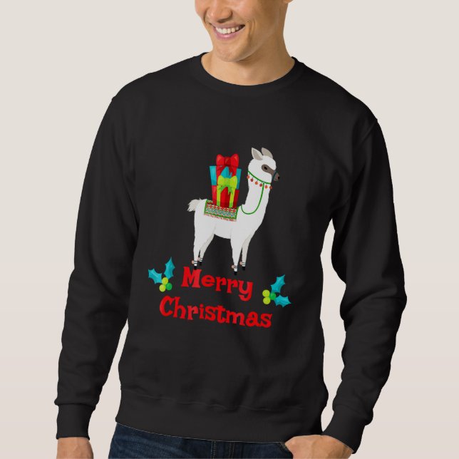 Sweatshirt Joyeux Noël LLama Alpaca (Devant)