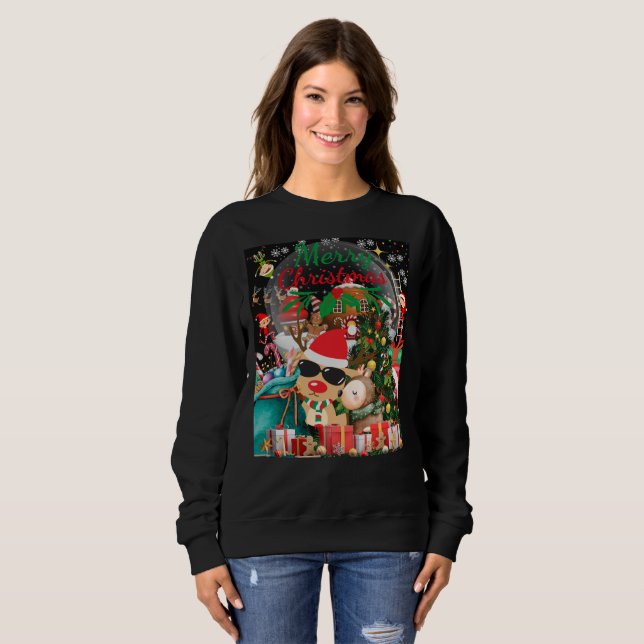 Sweatshirt Joyeux Noël magique : Festive vacances délices (Devant entier)