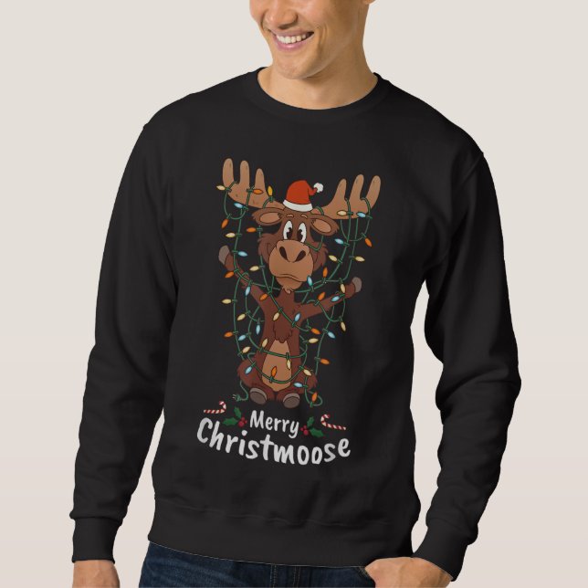 Sweatshirt Joyeux Noël Mooses Xmas Arbre Lumière (Devant)