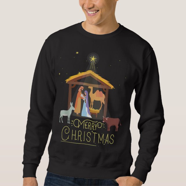 Sweatshirt Joyeux Noël - Nativité Scène North Star - Bébé (Devant)