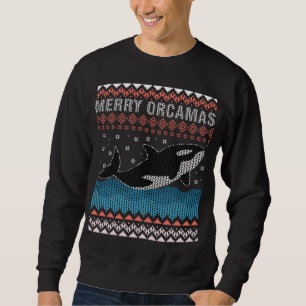 Sweatshirt Joyeux Noël. Noël laid de la baleine tueuse d'Orca