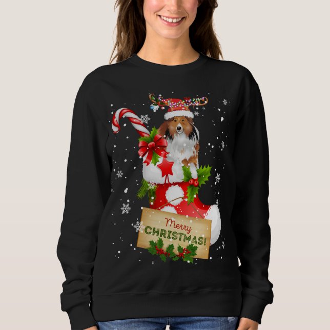 Sweatshirt Joyeux Noël Noël Lumières Père Noël Reindeer Shelt (Devant)