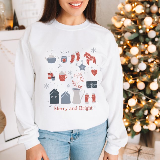 Sweatshirt Joyeux Noël nordique et lumineux (Créateur téléchargé)