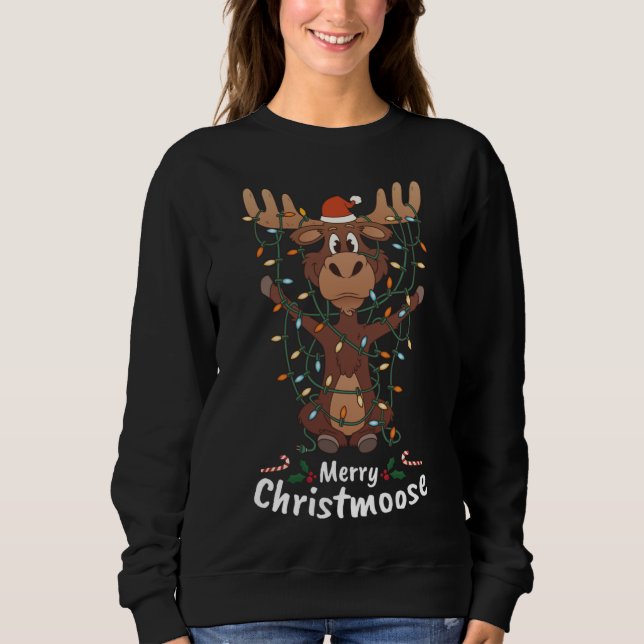 Sweatshirt Joyeux Noël Oie de Noël Oie de Noël Lumières des a (Devant)