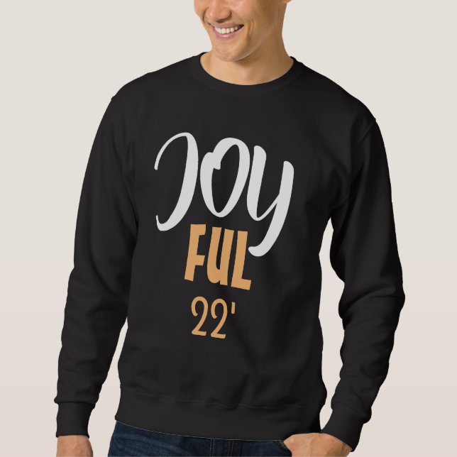 Sweatshirt Joyeux Noël or noir et blanc (Devant)