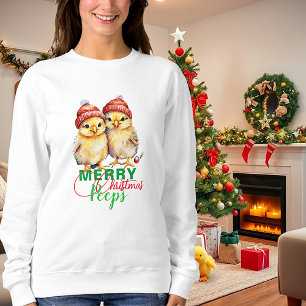 Sweatshirt Joyeux Noël Peeps (personnes) poussins