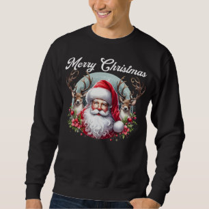 Sweatshirt Joyeux Noël Père Noël avec rennes