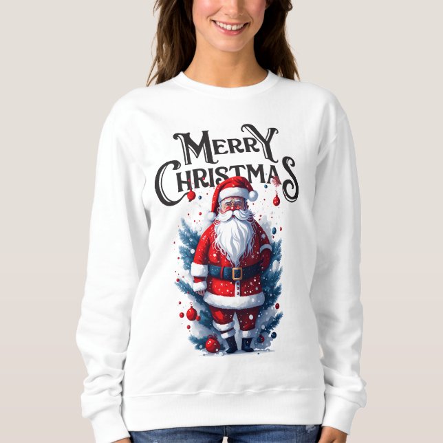 Sweatshirt Joyeux Noël Père Noël Pyjama (Devant)