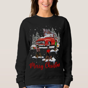 Sweatshirt Joyeux Noël Père Noël Reindeer Dobermann avec Roug