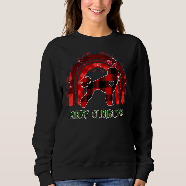 Sweatshirt Joyeux Noël Plaid Funny Poodé Chien Noël (Devant)