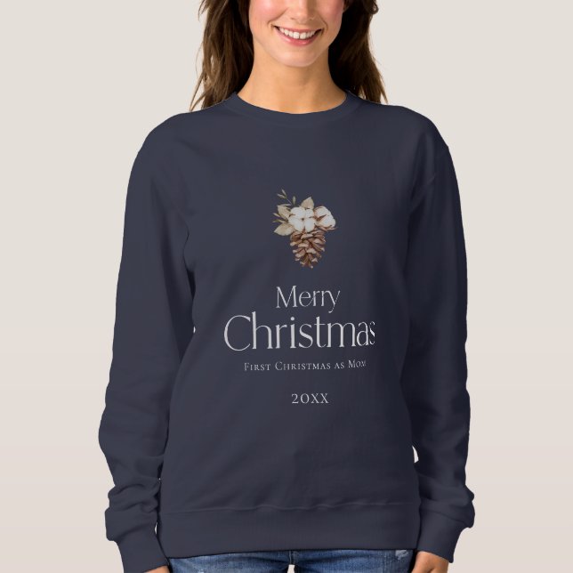 Sweatshirt Joyeux Noël - Premier Noël en maman (Devant)