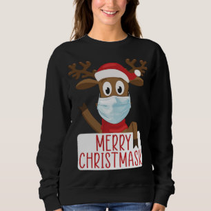 Sweatshirt Joyeux Noël Reindeer Visage Masque Drôle Christma