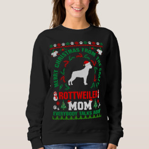 Sweatshirt Joyeux Noël Rottweiler Maman Douille moche Fitte