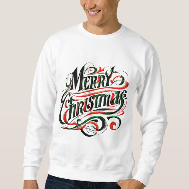 Sweatshirt Joyeux Noël Rouge Vert (Devant)