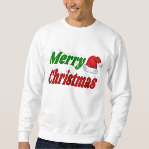 Sweatshirt Joyeux Noël Santa Hat rouge vert typographie