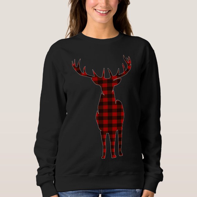 Sweatshirt Joyeux Noël sauvage Buffle de Noël Plaid Hunte (Devant)